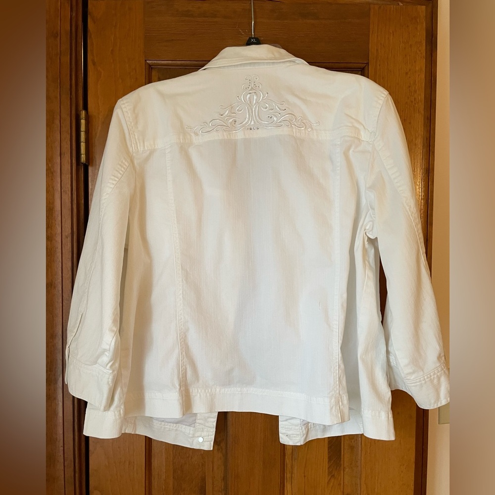 JM Collection white Jean jacket Size 18 - Picture 4 of 5